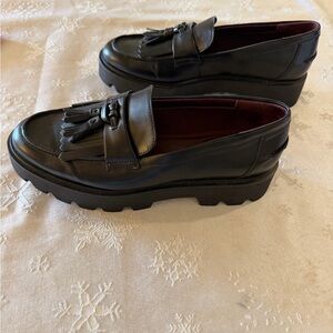 NWOT Franco Sarto Platform Fringe Loafers Slip On Vegan Leather Sz 7 Gorgeous